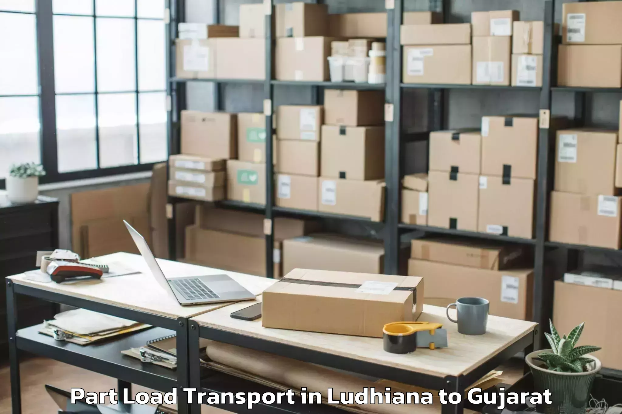 Trusted Ludhiana to Sachin Part Load Transport